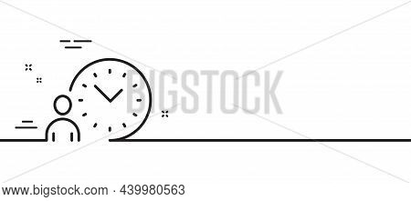 Time Management Line Icon. Clock Sign. Minimal Line Illustration Background. Time Management Line Ic