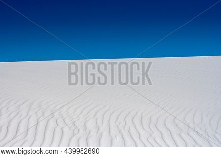 Looking Up Hill At Rippling Dune Side In White Sands National Park