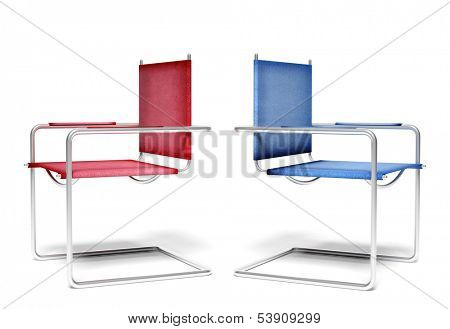 Disagreement office chairs, business concept