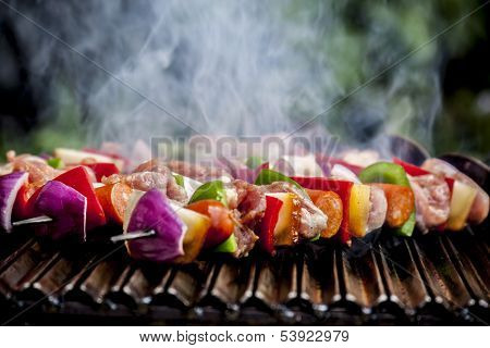 Brochette grilling