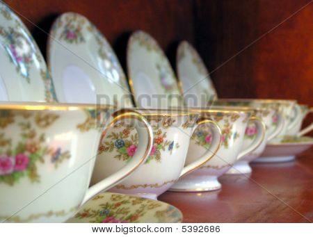 Fila de la taza de té