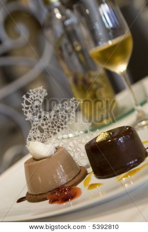 Dark And Light Chocolate Mousse With Spun Sugar