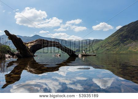 Reflection On Lake District Hills In Crummock Water