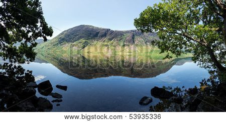 Reflection On Lake District Hills In Crummock