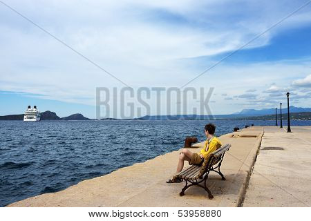 Young Man On Pier