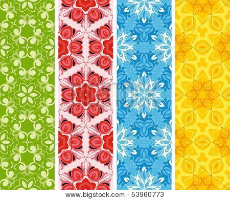 Set seamless floral pattern