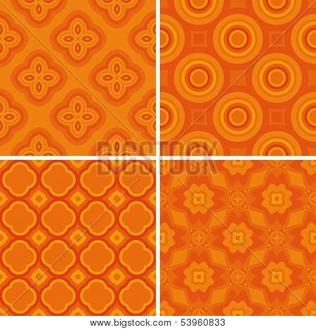 Set seamless decorative pattern