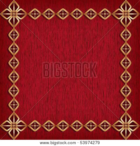 Red background with golden frame