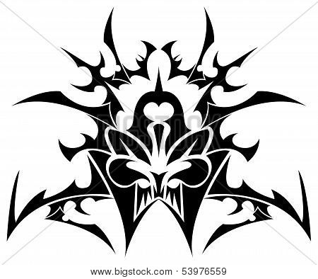 Abstract spooky tribal skull