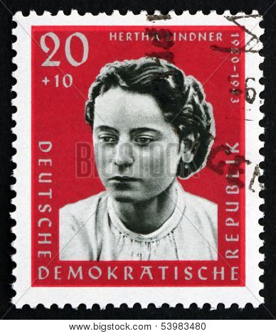 Postage Stamp Gdr 1961 Hertha Lindner, Resistance Fighter