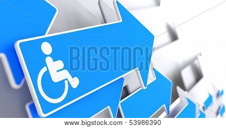 Disabled Icon on Blue Arrow.
