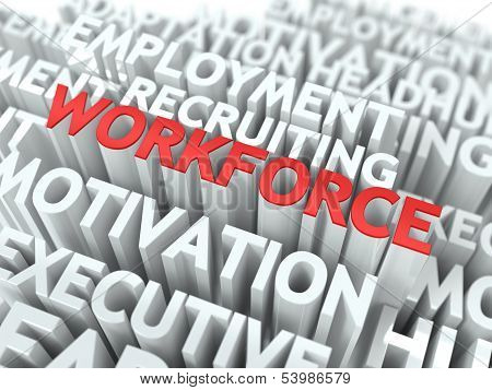 Workforce. Wordcloud Concept.