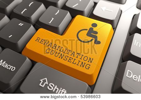 Rehabilitation Counseling for Disabled on Button.
