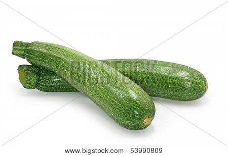 zucchinis isolated on white background