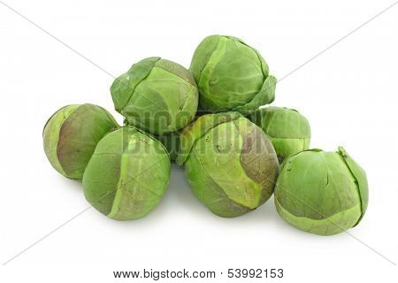 brussel sprouts cabbage isolated on white background
