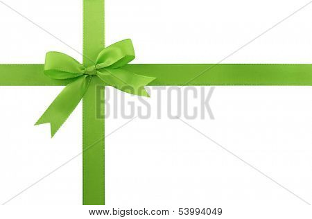 Green bow isolated on white background