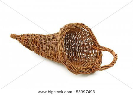 Empty cornucopia isolated on white background