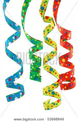 Curly ribbons isolated on white background