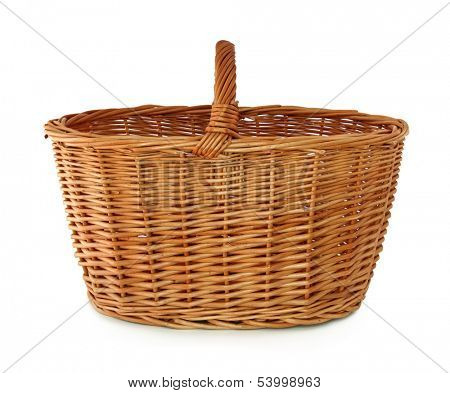  Empty basket isolated on white background