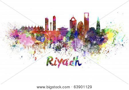 Riyadh Skyline In Watercolor