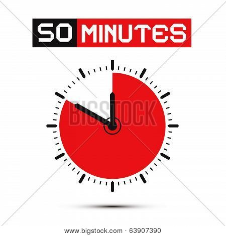 Fifty Minutes Stop Watch - Clock Vector Illustration