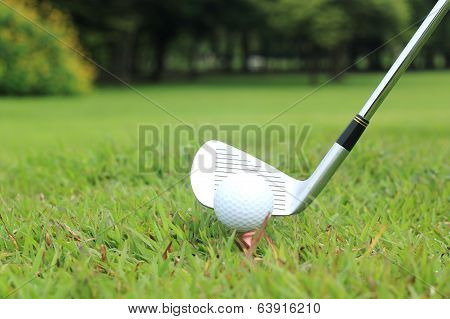 Teeing Off In A Game Of Golf