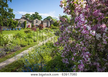 GRAFTON, ONTARIO, CANADA JUNE 18, 2013: Main building and gardens of Ste. Anne's Spa near Grafton, Ontario, Canada