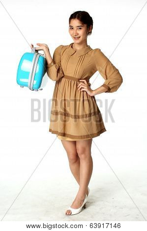 The Smiling Woman And Briefcase