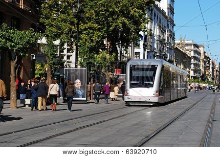 Spanish tram, Seville, Spain.