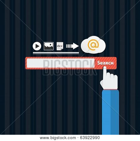 Search Bar Browser In Flat