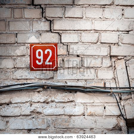 Number 92 On A Wall