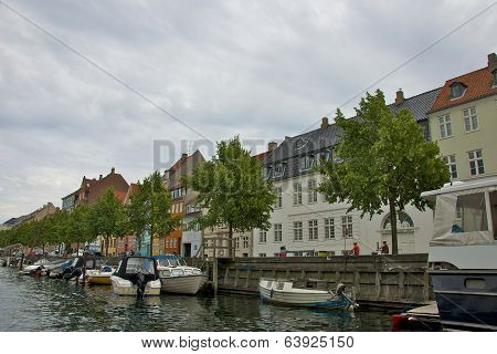 COPENHAGEN, DENMARK-CIRCA July 2013: Cruising along Nyhavn in Copenhagen