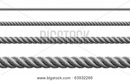 Steel metal hawser set isolated