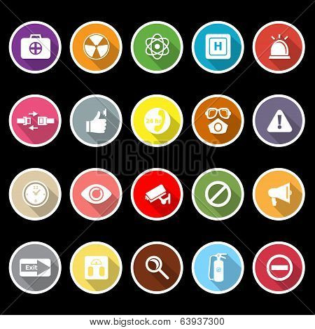 General Health Care Icons With Long Shadow