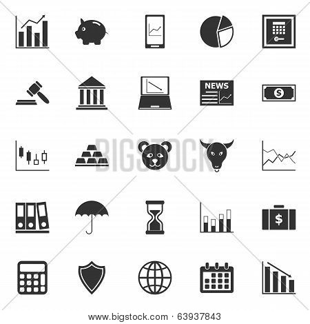 Stock Market Icons On White Background