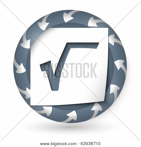 Vector Abstract Icon With Arrows And Radix Sign