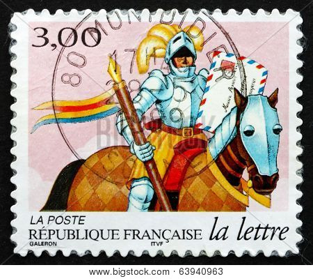 Postage Stamp France 1998 Knight Carrying Letter