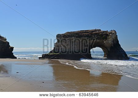 The bridge on the beach.