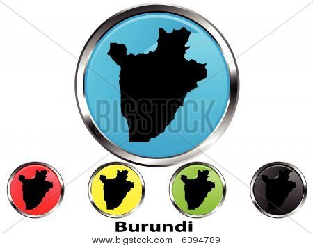 Przycisk Mapa wektor błyszczący Burundi