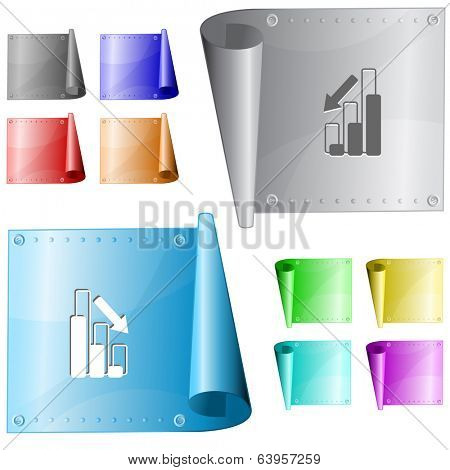 Graph degress. Vector metal surface.