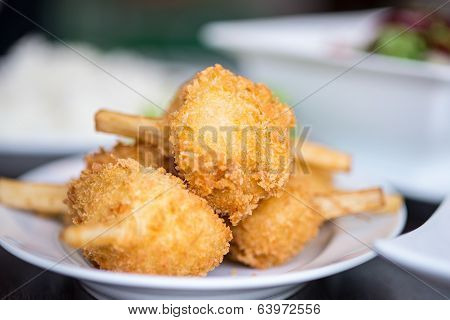 Sugar Cane Skewered Fried Minced Shrimps Or Chao Tom - Vietnamese Food