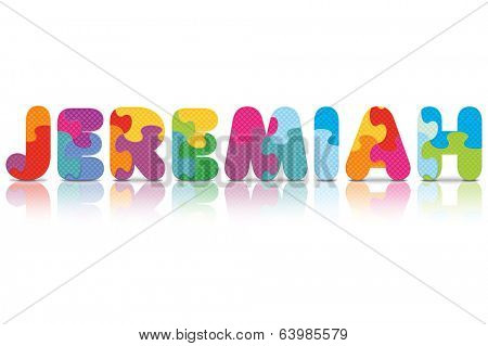 JEREMIAH written with alphabet puzzle - vector illustration