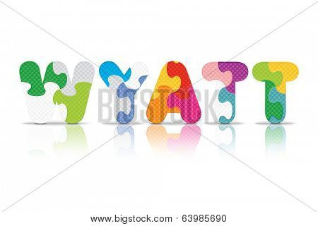 WYATT written with alphabet puzzle - vector illustration