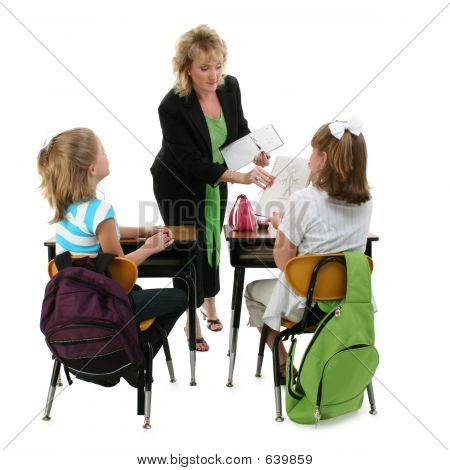 Insegnante e gli studenti con Clipping Path