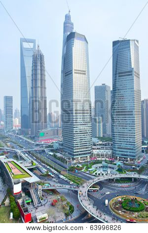 View of Pudong New Area, Shanghai, China