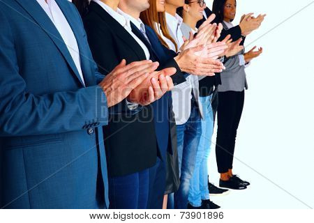 Group of business partners applauding