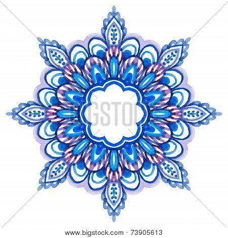 Watercolor Hand Drawn Mandala.