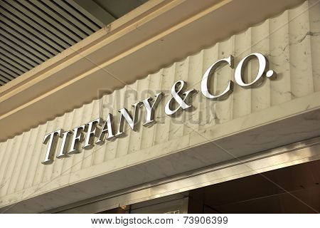Tiffany And Co. Logo Sign On Their Store