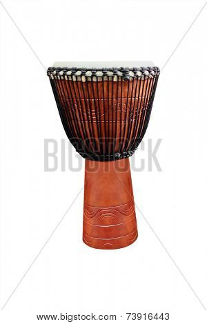image of ethnic african drum under the white background