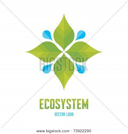 Ecosystem Concept Illustration - Abstract Vector Logo Sign Template.